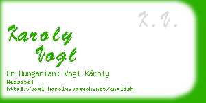 karoly vogl business card
